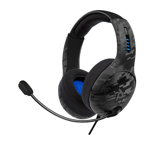 PDP  LVL50 Wired Stereo Gaming Headset (Black Camo com Fio) - PS4 e PS5