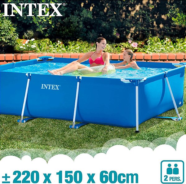 Piscina Intex Retangular de Armação de Metal de 2.282 L com 2,60m de Comprimento,1,60m de Largura e 65cm de Profundidade