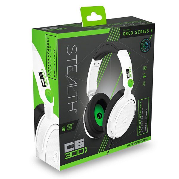 Stealth C6-300X Stereo Gaming Headset (Branco e Verde) - Xbox-Series X, Xbox-One, PS5, PS4, Switch, PC e Celulares