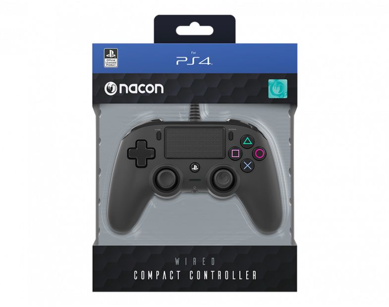 Controle Nacon Wired Compact Controller Black (Com fio, Preto) - PS4 e PC