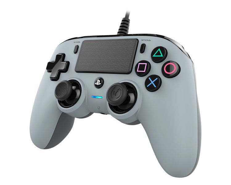 Controle Nacon Wired Compact Controller Grey (Com fio, Cinza) - PS4 e PC