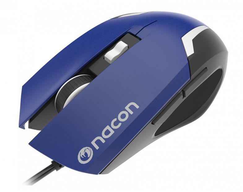 Mouse Nacon Wired Gaming Mouse GM-105BLUE - Optical Sensor - 2400DPI - Cabo 1,5m (Com fio, azul)