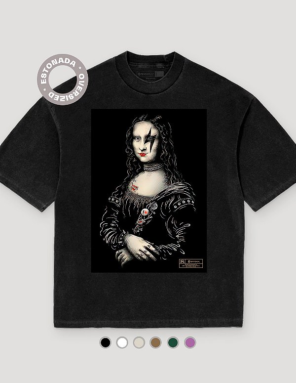 Camiseta Oversized Estonada Mona Lisa Kiss