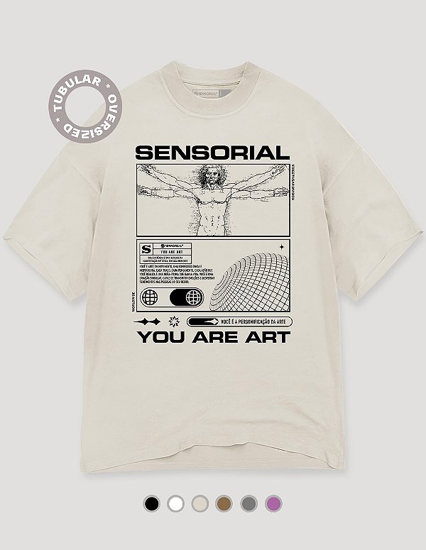Camiseta Oversized Tubular Sensorial Vitruviano