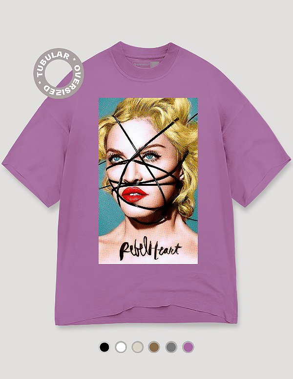 Camiseta Oversized Tubular Madonna Rebel Heart