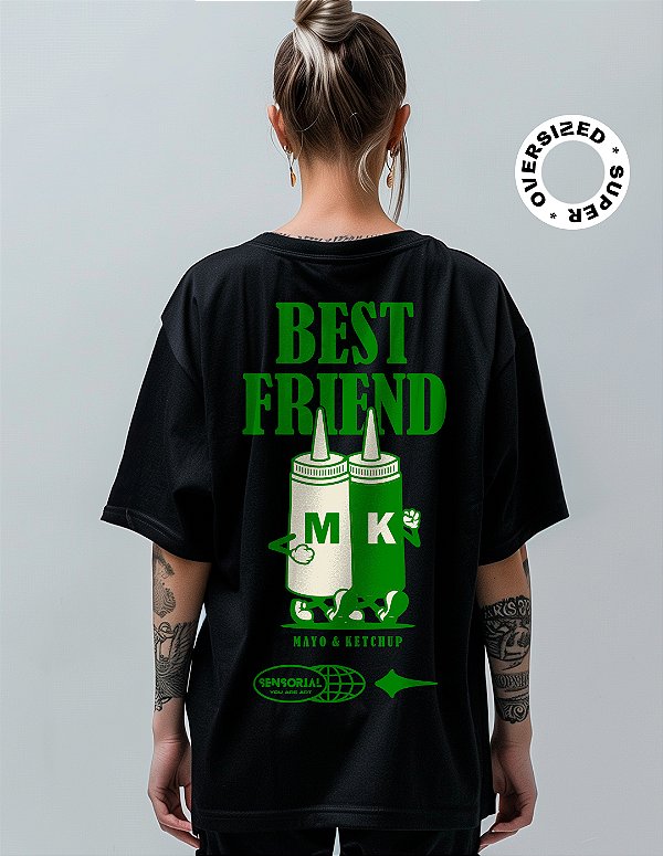 Camiseta Oversized Super Best Friend