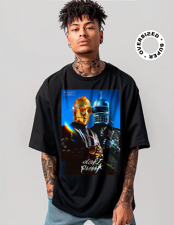 Camiseta Oversized Super Daft Punk