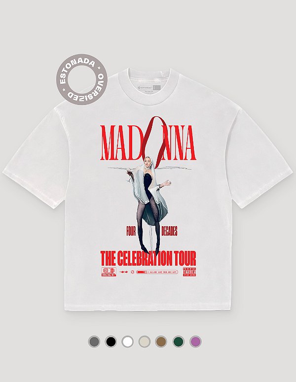 Camiseta Oversized Heavy Madonna The Celebration Four Decades