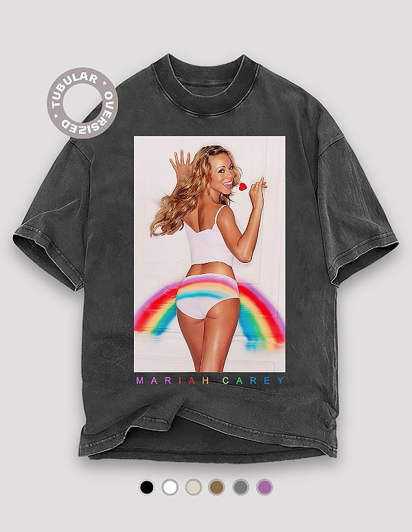 Camiseta Oversized Tubular Mariah Carey Rainbow