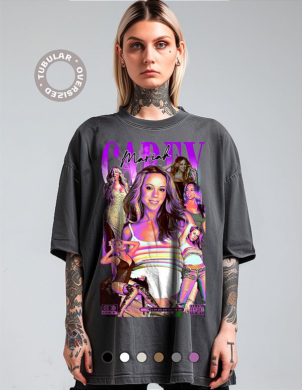 Camiseta Oversized Tubular Mariah Carey Obsessed