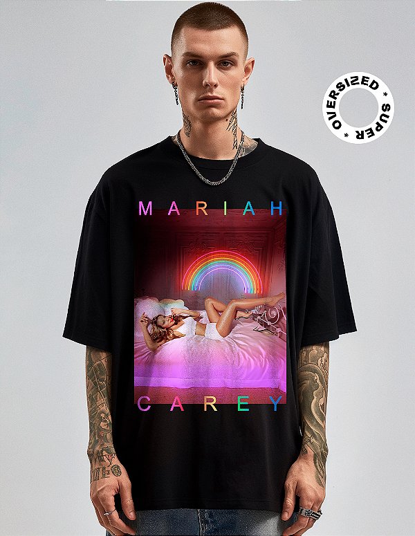 Camiseta Oversized Super Mariah Carey Rainbow's End