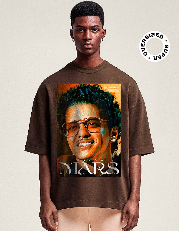 Camiseta Oversized Super Bruno Mars in Silk
