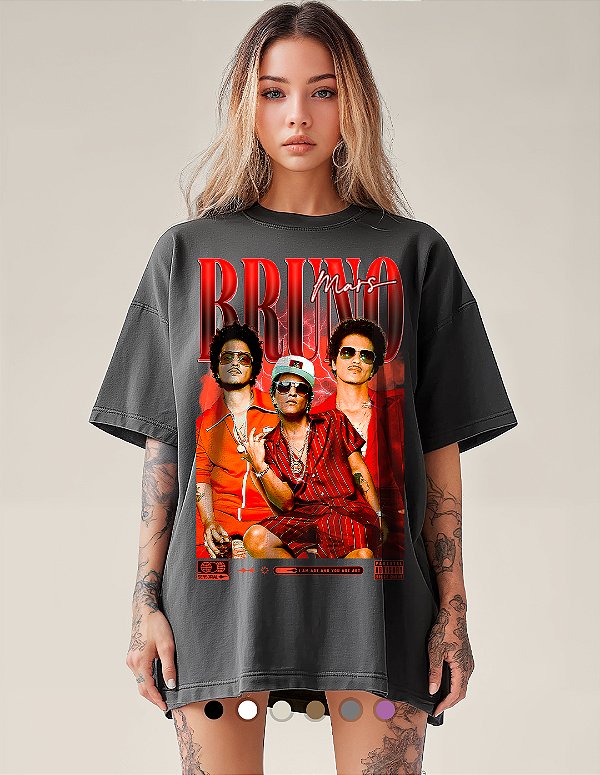 Camiseta Oversized Tubular Bruno Mars Finesse Fever