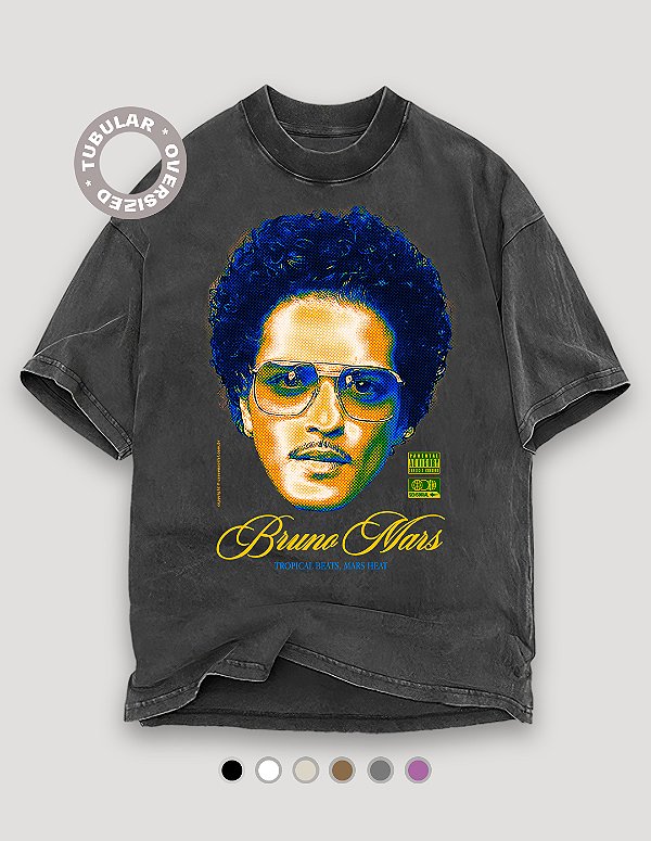 Camiseta Oversized Tubular Bruno Mars Tropical Beats
