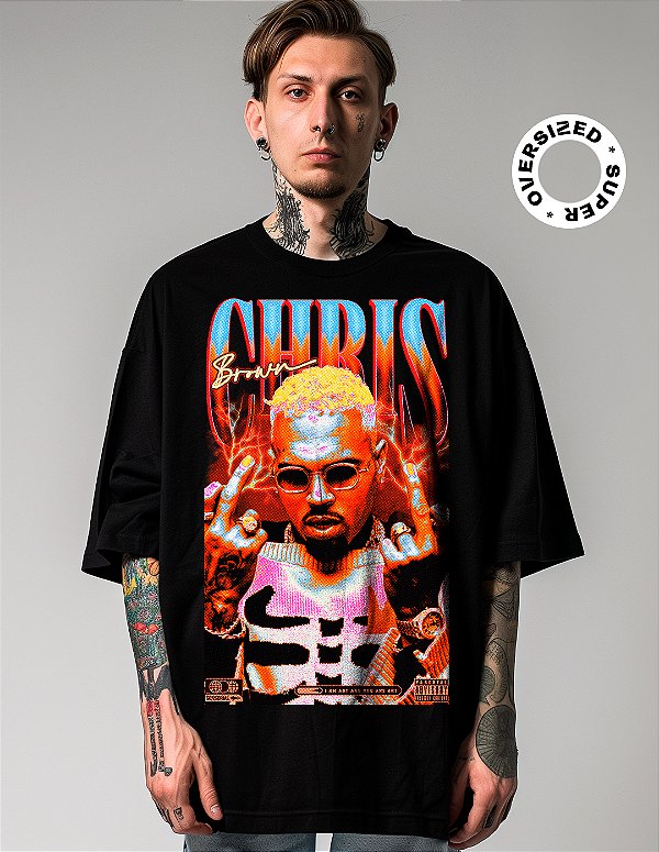 Camiseta Oversized Super Chris Brown Indigo Vibes