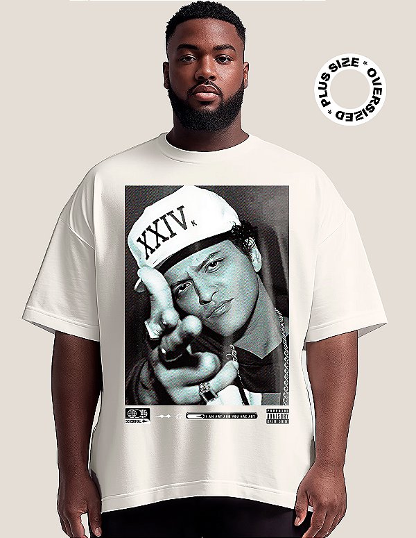 Camiseta Oversized Plus Size Bruno Mars XXVI