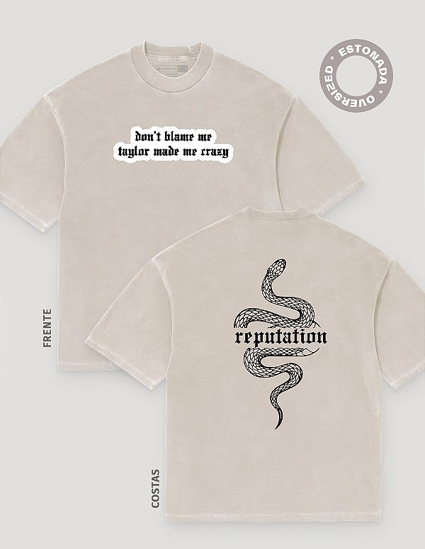 Camiseta Oversized Estonada Taylor Swift REP Don’t Blame Me BF