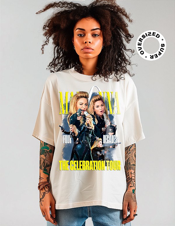 Camiseta Oversized Super Madonna Celebration Tour - BF
