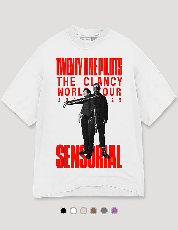 Camiseta Oversized Tubular Twenty One Pilots The Clancy World Tour