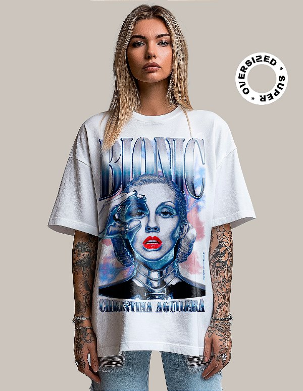 Camiseta Oversized Super Christina Aguilera Bionic
