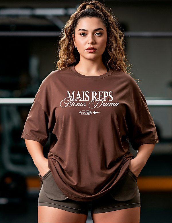 Camiseta Oversized Plus Size Treino Mais Reps