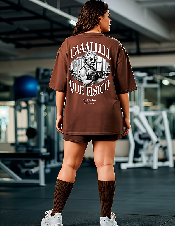 Camiseta Oversized Plus Size Treino Ual Que Físico