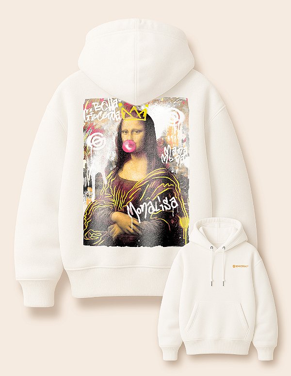 Moletom Canguru Oversized Mona Lisa