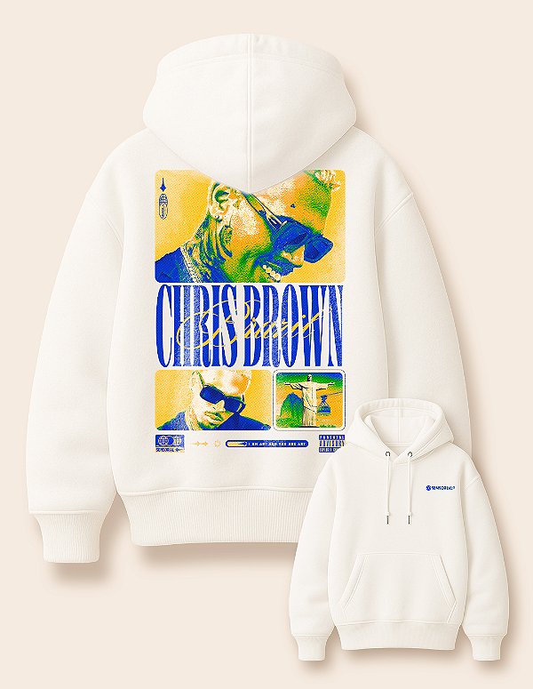 Moletom Canguru Oversized Chris Brown Brazil