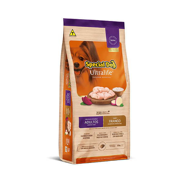 Ração Special Dog Ultralife Frango e Arroz para Cães Adultos Raças Pequenas 15kg