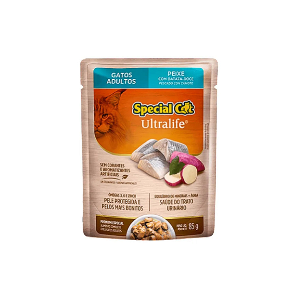 Ração Úmida Special Cat Sachê para Gatos Adultos Sabor Peixe 85g