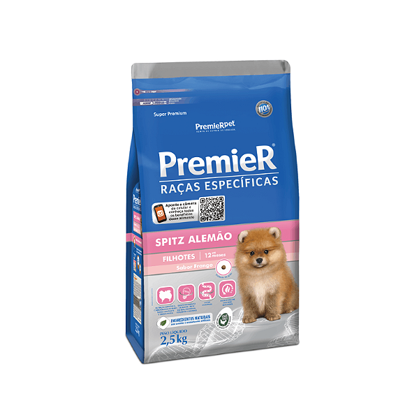 Ração Premier Raças Específicas Spitz Alemão Filhotes Frango 2,5kg