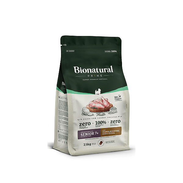 Ração Bionatural Cães Sênior Raças Pequenas Sabor Frango 2,5kg
