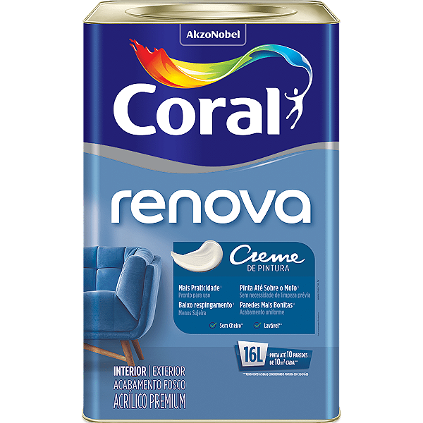 Tinta Acrílica Fosco Renova 16L - Branco - CORAL