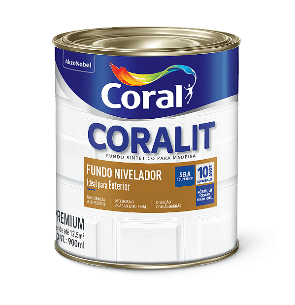 Fundo Coralit Nivelador 0,9L - Branco Fosco - CORAL