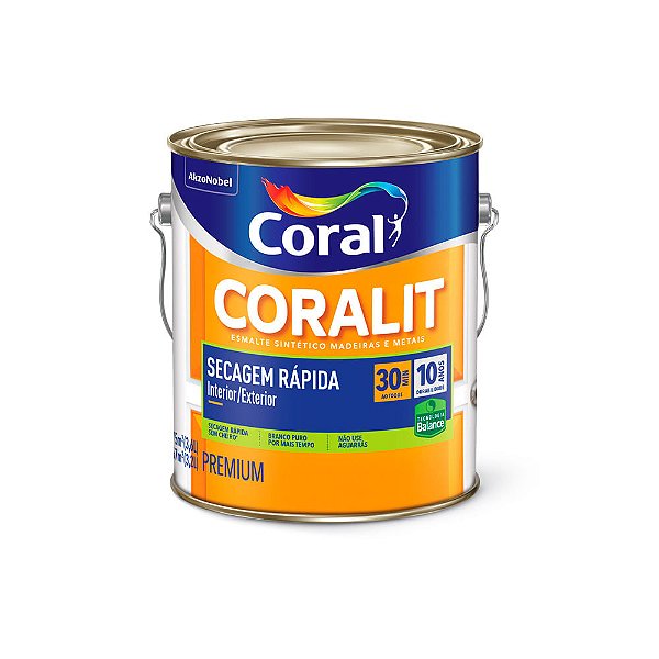 Tinta Esmalte Sintético Coralit Secagem Rápida Balance Acetinado 3,6L - Branco - CORAL
