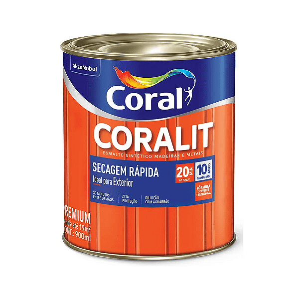 Tinta Esmalte Sintético Coralit Secagem Rápida Brilhante 0,9L - Branco - CORAL