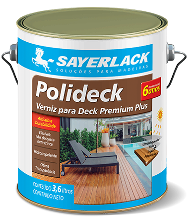 Verniz para Deck Polideck Semibrilho Ipê 3,6L - SB.2316.031DGL - SAYERLACK