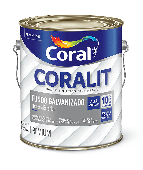 Fundo Coralit para Galvanizado 3,6L - Branco - CORAL