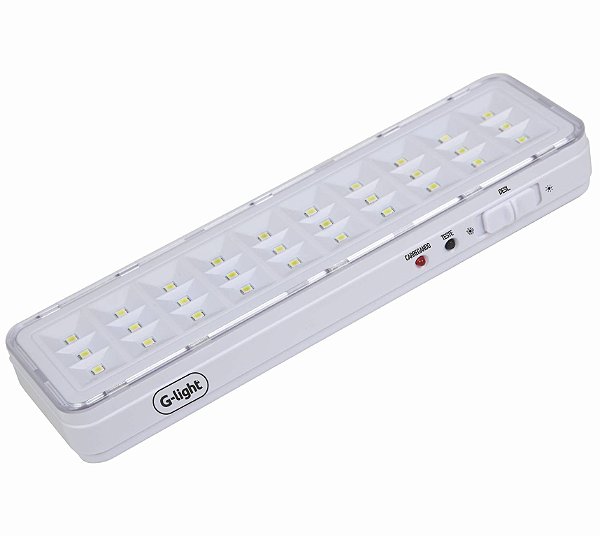 Luminária de Emergência 30 LEDS 1,2W 6000K Bivolt - 200.22.0008-0 - G-LIGHT