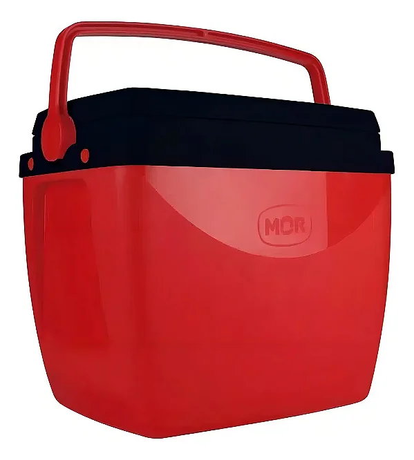 Caixa Térmica 34 Litros Vermelho Com Preto - MOR