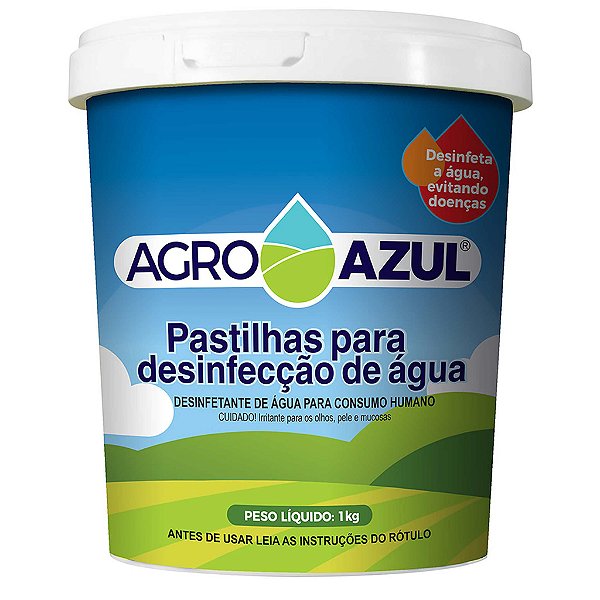 Pastilha de cloro AgroAzul (para água consumo humano) - 1kg