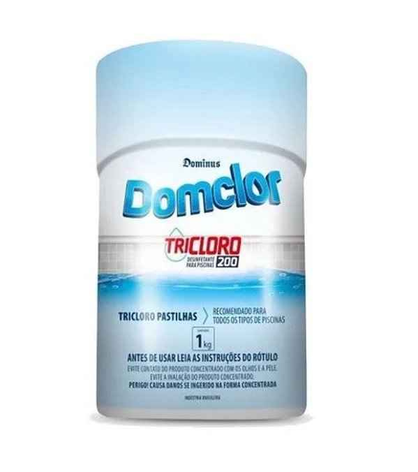 Pastilha de cloro para piscina Domclor - 5 Unidades 200g - 1kg
