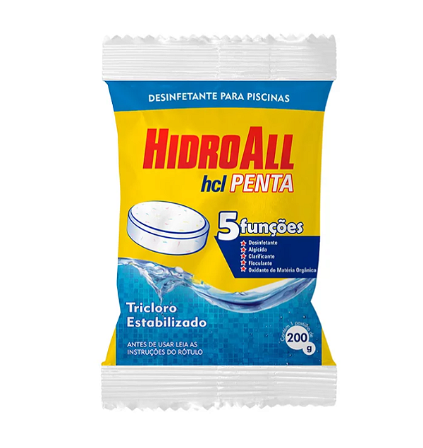 Pastilha de cloro para piscina PACE 5x1- 200g