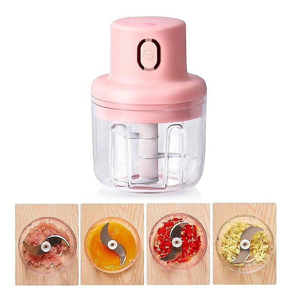 MINI PROCESSADOR MOEDOR ELÉTRICO ALHO CEBOLA SEM FIO USB