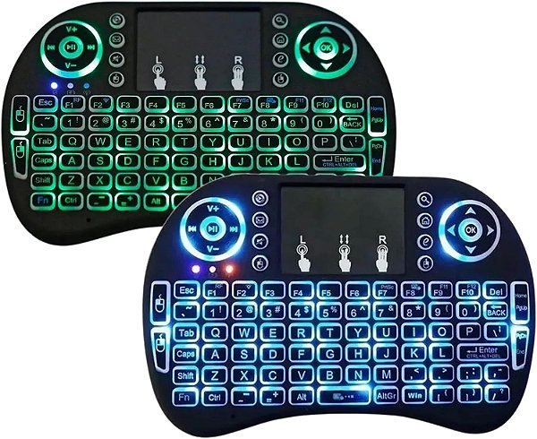 Mini Teclado Controle S/ Fio Touch Led Pc/note/gamer/tvsmart