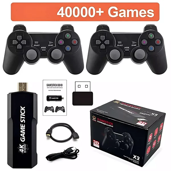 Game Stick 4K Retro Gd10 40.000 Jogos 2 Controles Sem Fio Original