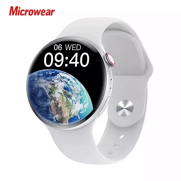 Smartwatch W8P W28 Pro Redondo Serie 8 Com NFC Comando de Voz - Branco