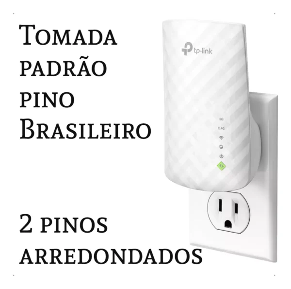 Repetidor Sinal Wi-fi Tp-link Re200 Ac750 Dual Band 2.4/5ghz Cor Branco 110v/220v