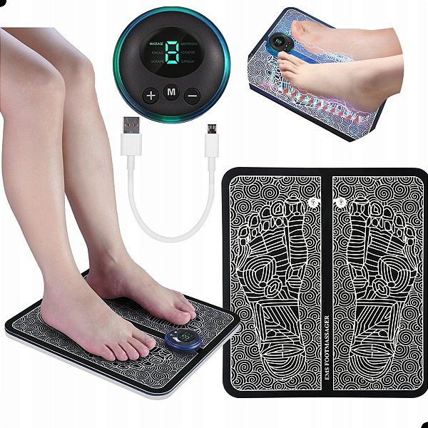 Tapete Massageador De Pés Reduz Dores E Inchaços Pulso EMS