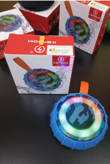 Caixa De Som Bluetooth Kapbom KA-8556 A Prova Dagua - Azul